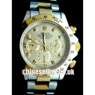 ROLEX DAYTONA GOLD DIAMOND AUTOMATIC COPY WATCH
